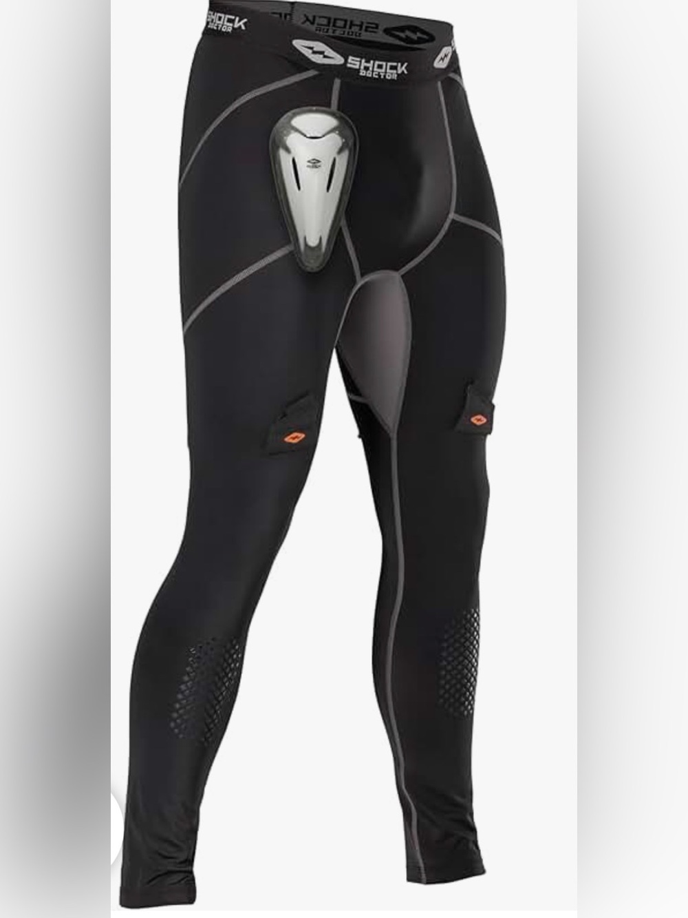 Shock Doctor Men’s size S Protective Compression Leggings Hockey  Black gray-NWT